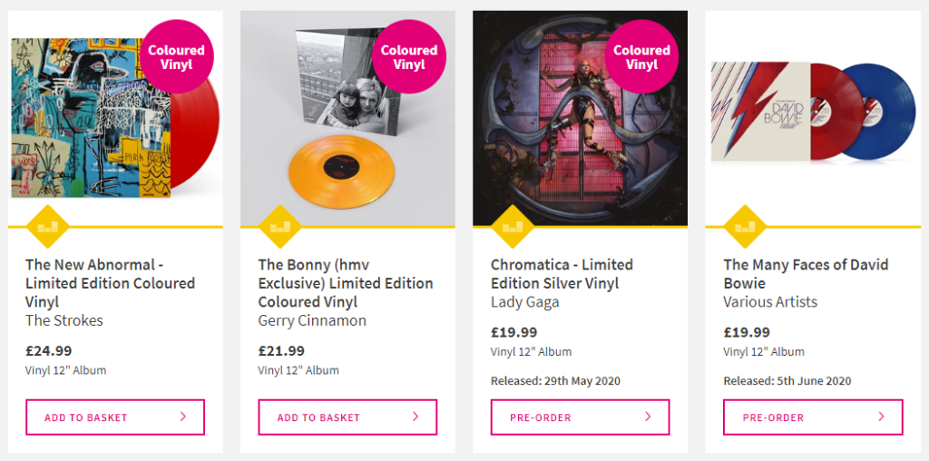 HMV Vinyl Exclusive Releases